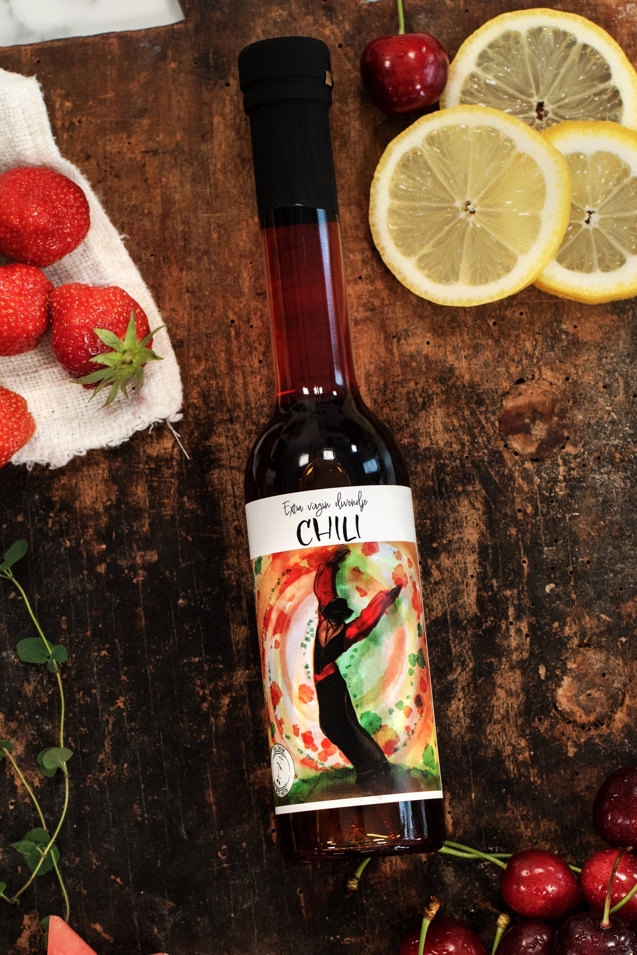 CHILIOLJE av extra virgin olivenolje og chili 250 ml - Fru Timian Nettbutikk