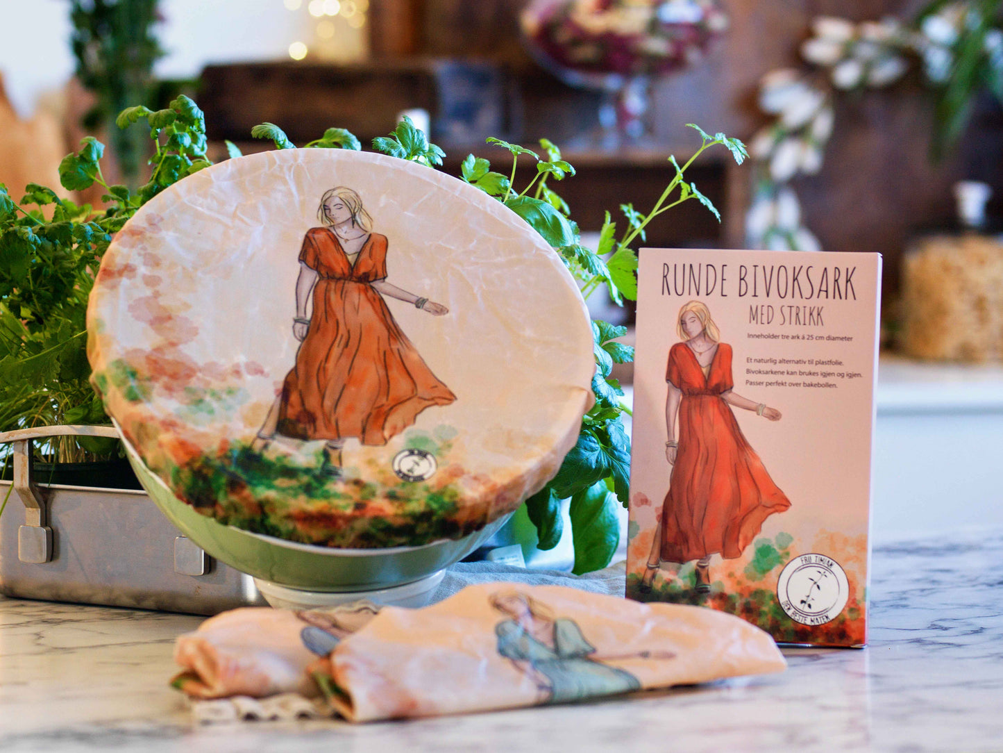 Runde bivoksark med strikk – 3 stk (25 cm diameter)